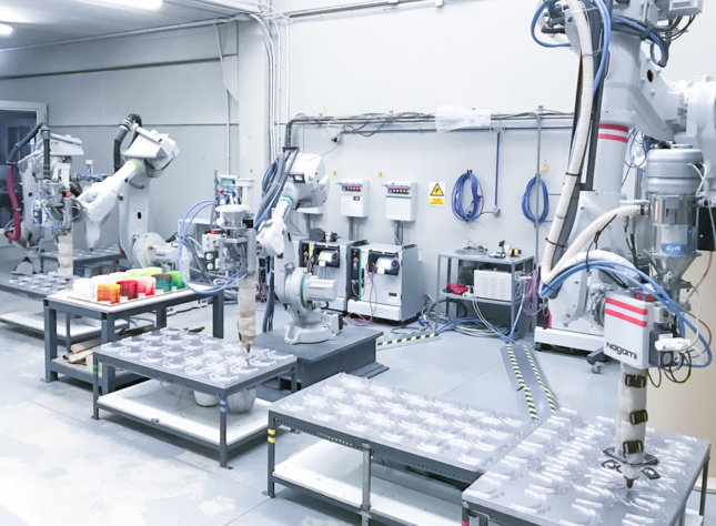 A clean room full of robot arms