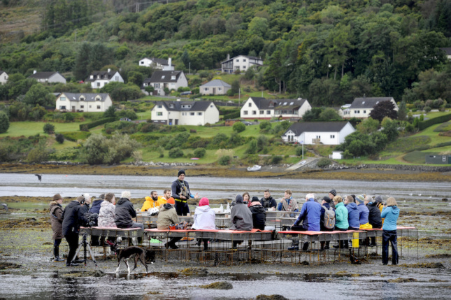 dining on an estuary in scotland