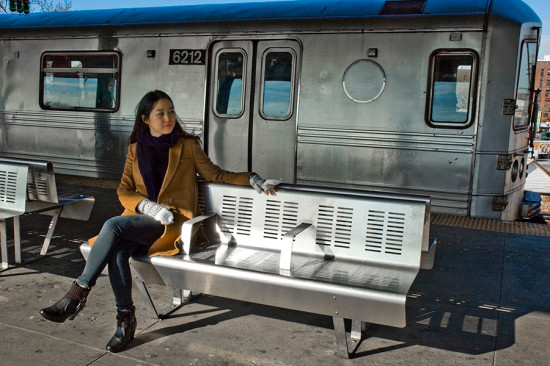 The Transit Bench was fabricated in Landscape Forms custom project division, Studio 431. (Michael Koontz/Thomas Balsley Associates)