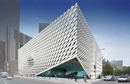 Rendering of The Broad's honeycomb facade (DS+R)