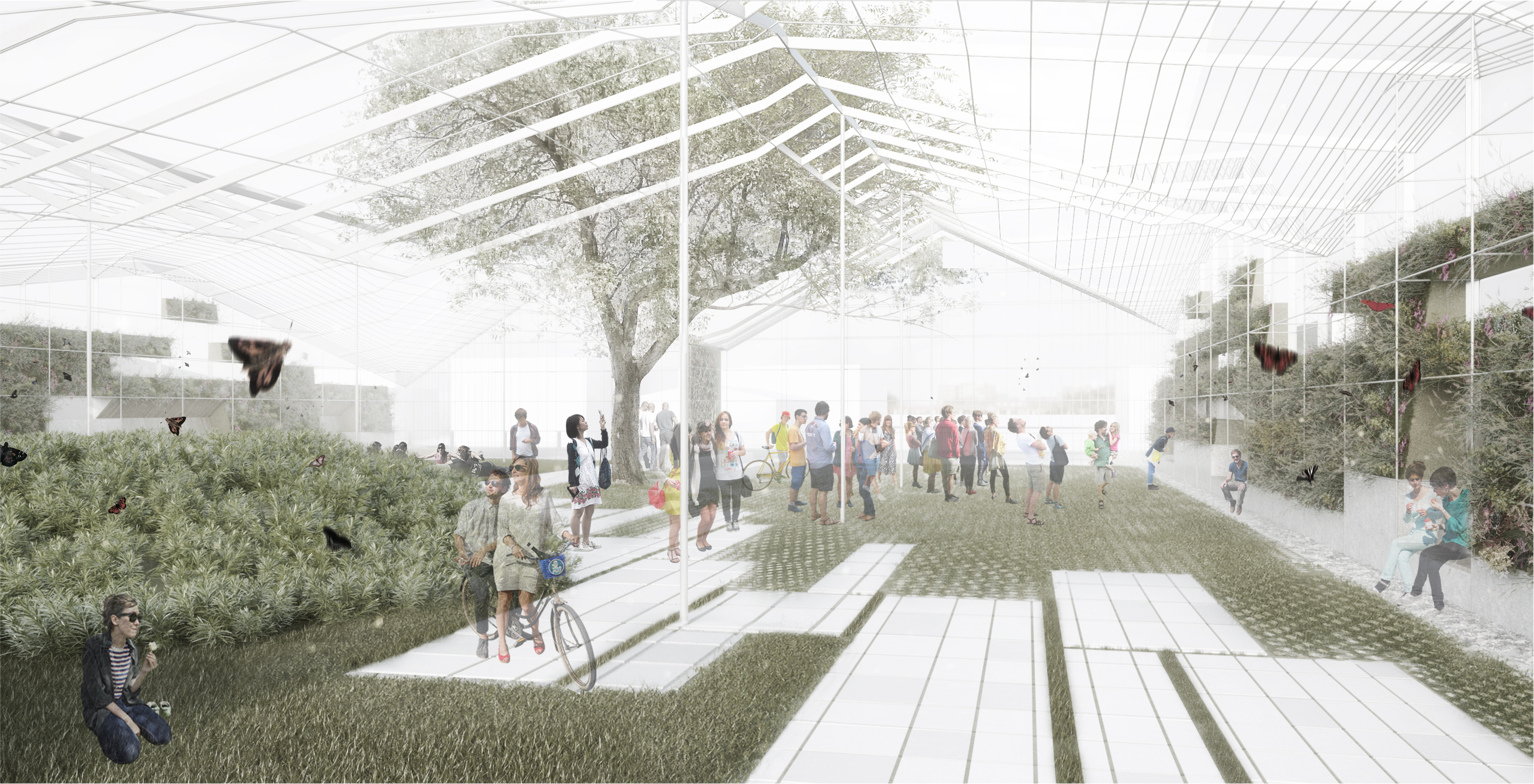 a greenhouse-inspired park to bring new public space to