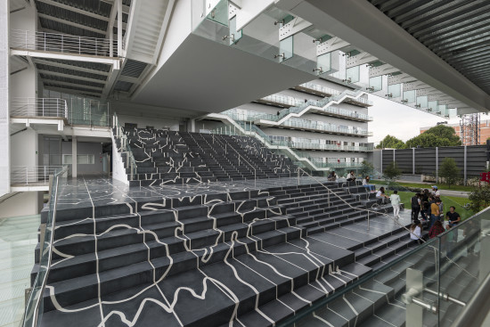 The grand stair is a collaboration between Norten and Mexican-based artist Jan Hendrix (Luis Gordoa, courtesy TEN Arquitectos and Centro)