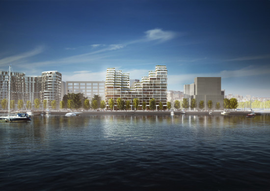 View of 3XN designed condominium in Toronto's East Bayfront Neighborhood. (3XN, Courtesy CNW Group/Tridel)