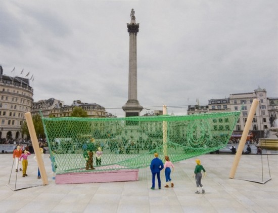Model of Atelier Bow-Wow's driving range inspired design. As part of Trafalgar Square pop-up golf course. (Courtesy the London Design Festival)