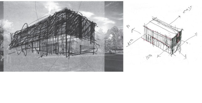 Early sketches explore turning the museum inside out, offering visitors a view of almost every collection. (Courtesy Olson Kundig)
