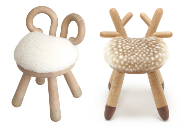 Sheep Chair and Bambi Chair, designed by Takeshi Sawada (Courtesy kinder MODERN)