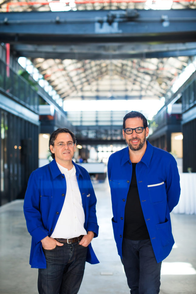 New Lab founders David Belt (right) and Scott Cohen (left) at the ribbon cutting. (Samantha Deitch / BFA.com)