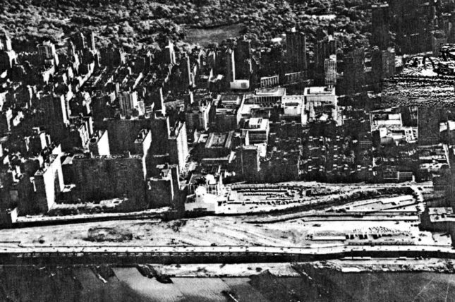 Aerial view of the undeveloped site (Courtesy Lebbeus Wodos)