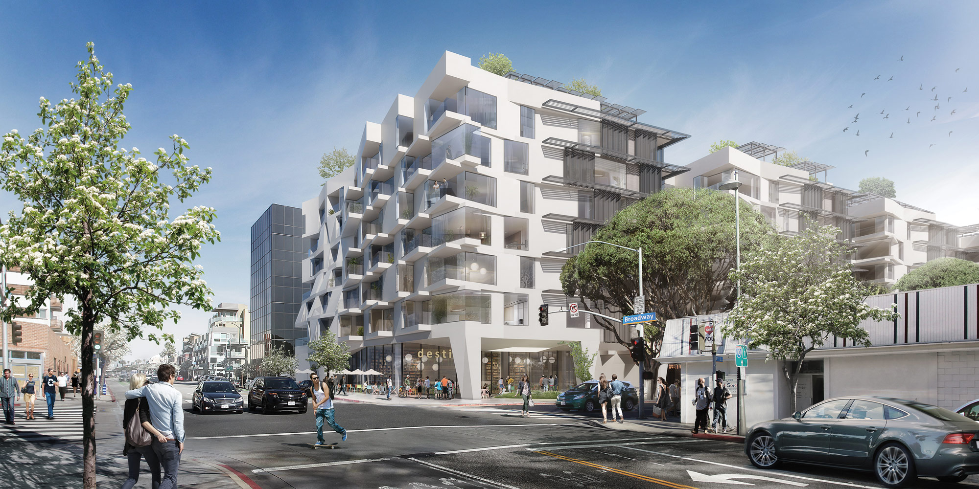 After a lengthy vetting process in development-averse Santa Monica, Koning Eizenberg Architects was granted approval in May to proceed with construction on 500 Broadway, a 249-unit market rate complex being developed in tow with a separate, 64-unit deed-restricted, off-site affordable housing component. (Courtesy Koning Eizenberg Architects)