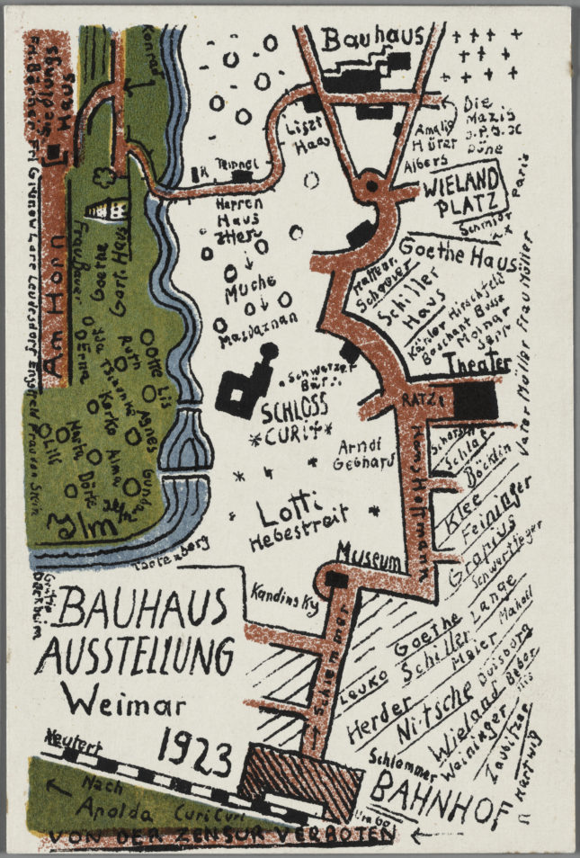 Kurt Schmidt, Bauhaus Exhibition Postcard No. 19, 1923. (Harvard Art Museums, © President and Fellows of Harvard College)