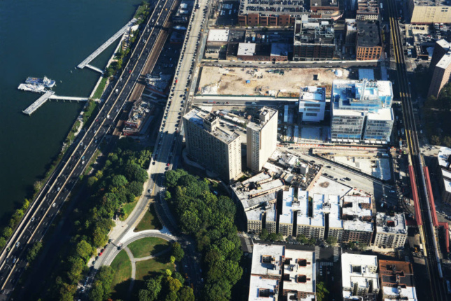 Aerial view of Manhattanville campus.(Courtesy Columbia University / Eileen Barroso)