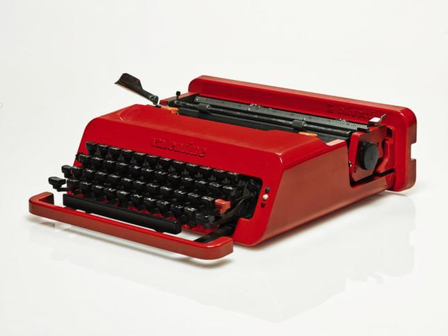 Lot 401: Ettore Sottsass and Perry King ‘Valentine’ Portable Typewriter. Designed 1969. Moulded ABS plastic, metal, rubber. (Courtesy Sotheby's)