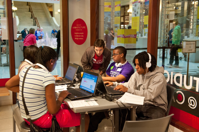 The CAF administers multiple Youth education programs online and at its downtown Chicago Space. (CAF)