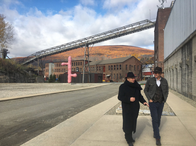 Jean Nouvel taking a tour of MASS MoCA with Director Joseph Thompson. (Courtesy City of North Adams)
