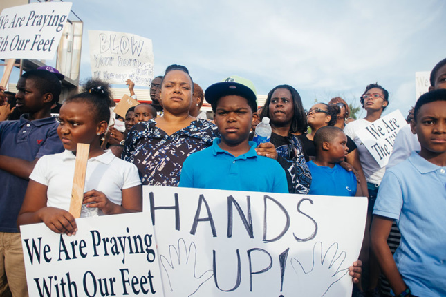 Protesters in Ferguson, Missouri, following the police killing of Michael Brown. (Jamelle Bouie / Flickr)