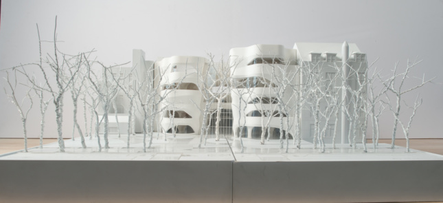 A white model of the design for the Richard Gilder Center for Science, Education, and Innovation. ©AMNH/D. Finnin