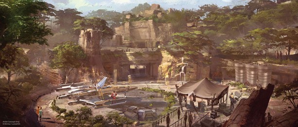 The new Star Wars lands will be stylized as an intergalactic trading post. (Courtesy Disney Parks)