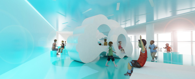 Cloud Scape will bring rounded, extruded play surfaces to the Fort Lauderdale airport.(Courtesy Volkan Alkanoglu)