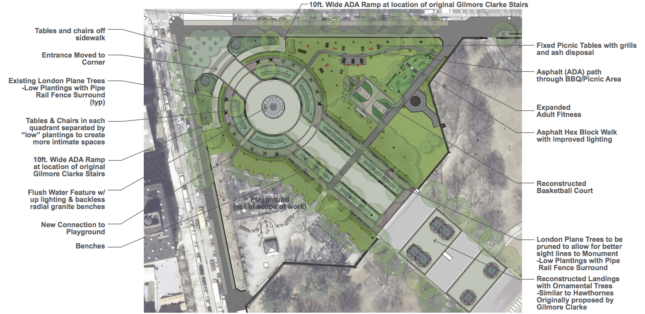 Schematic plan for Fort Greene Park's northwest corner. (Courtesy NYC Parks)