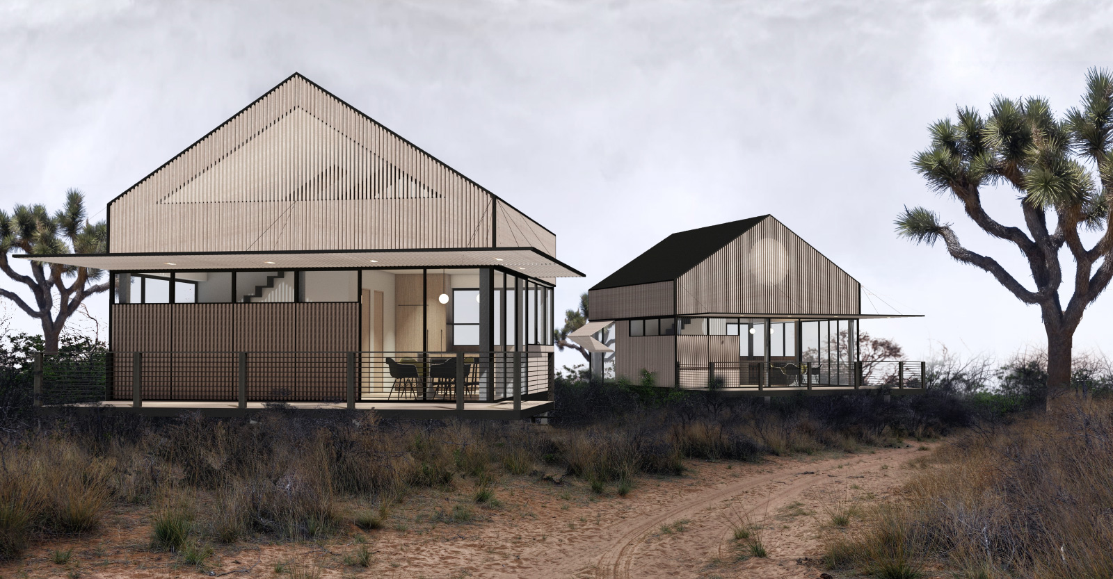 Rendering of two Accessory Dwelling Unit prototypes