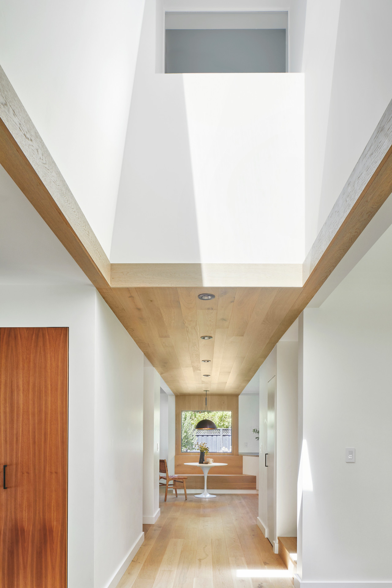 Vertical image of an interior skylight