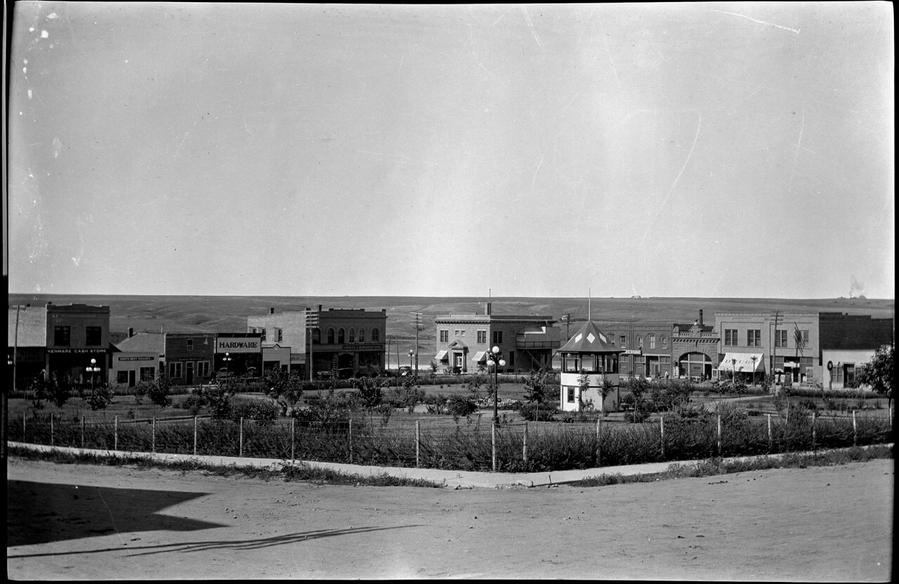 North Dakota as it appeared 100 years ago, at a border town demonstrating the impact of native landscape design