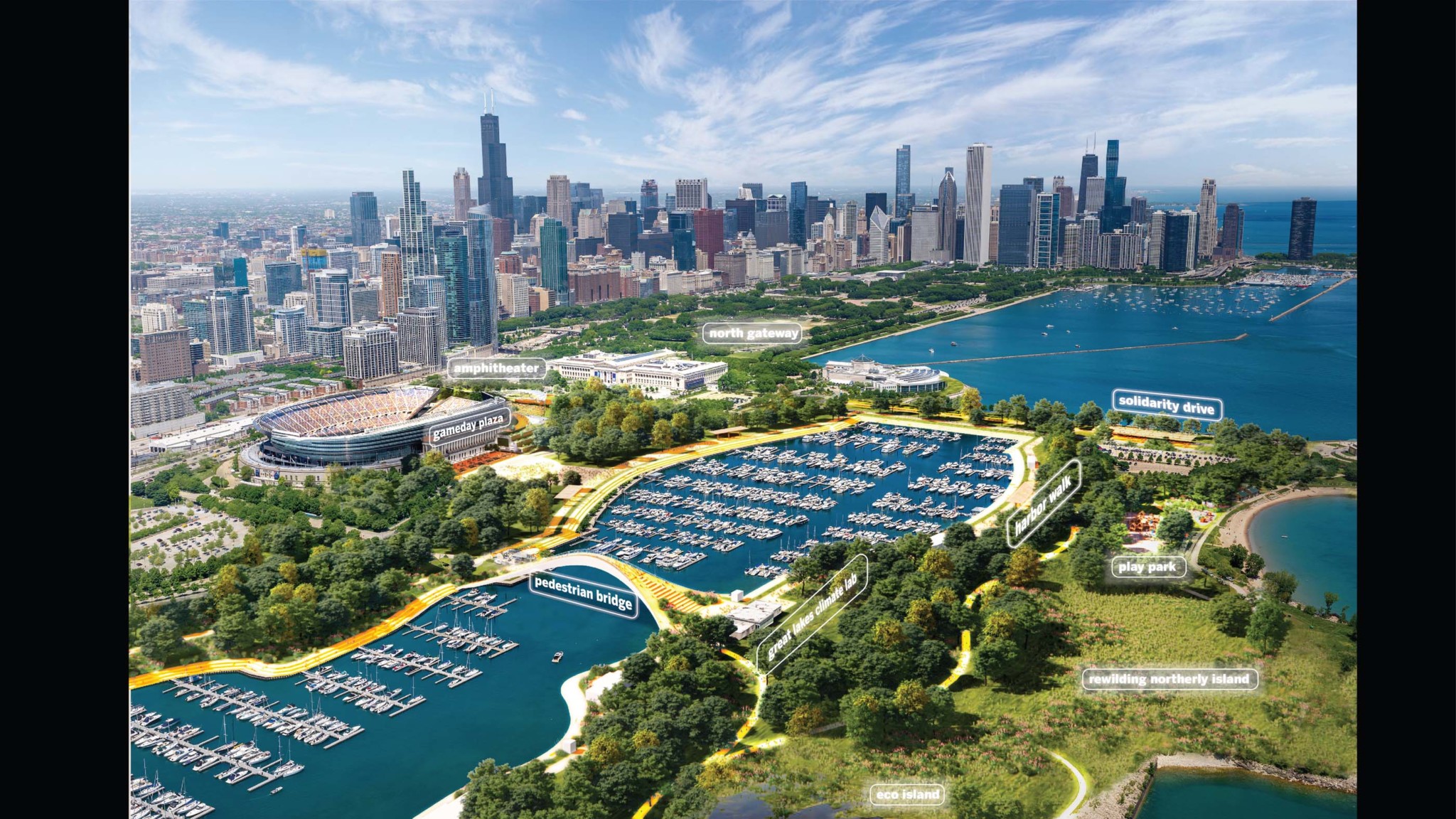 Chicago Unveils Proposal For A Revamped Museum Campus   Aerial 2048x1152 