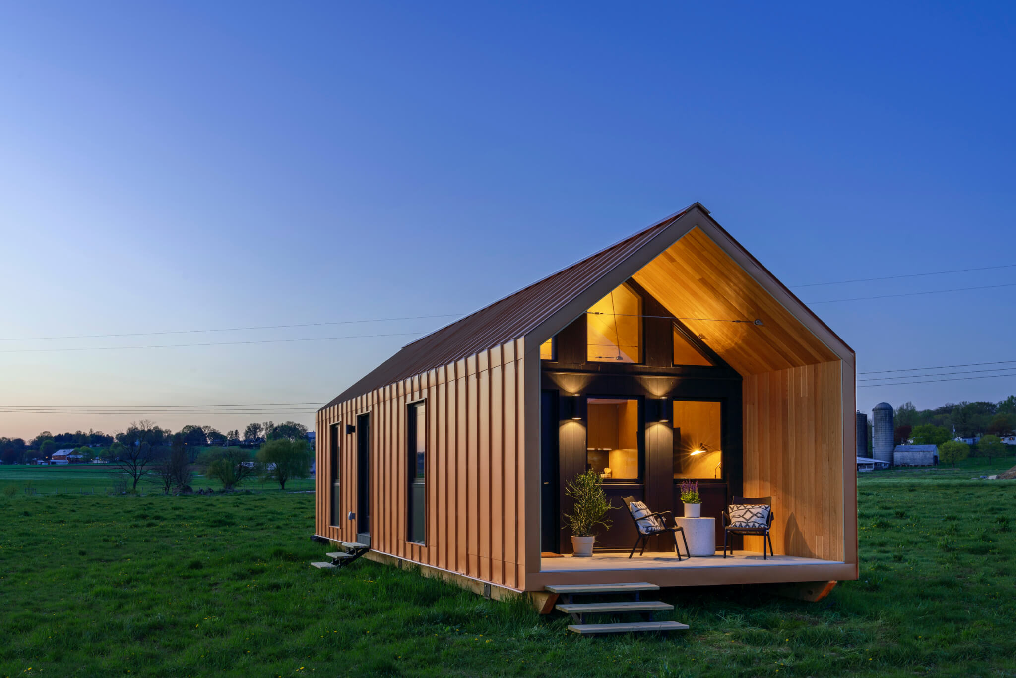 Couple Lives in $90,000 Tiny Home on Wheels With Office, Bedroom, More