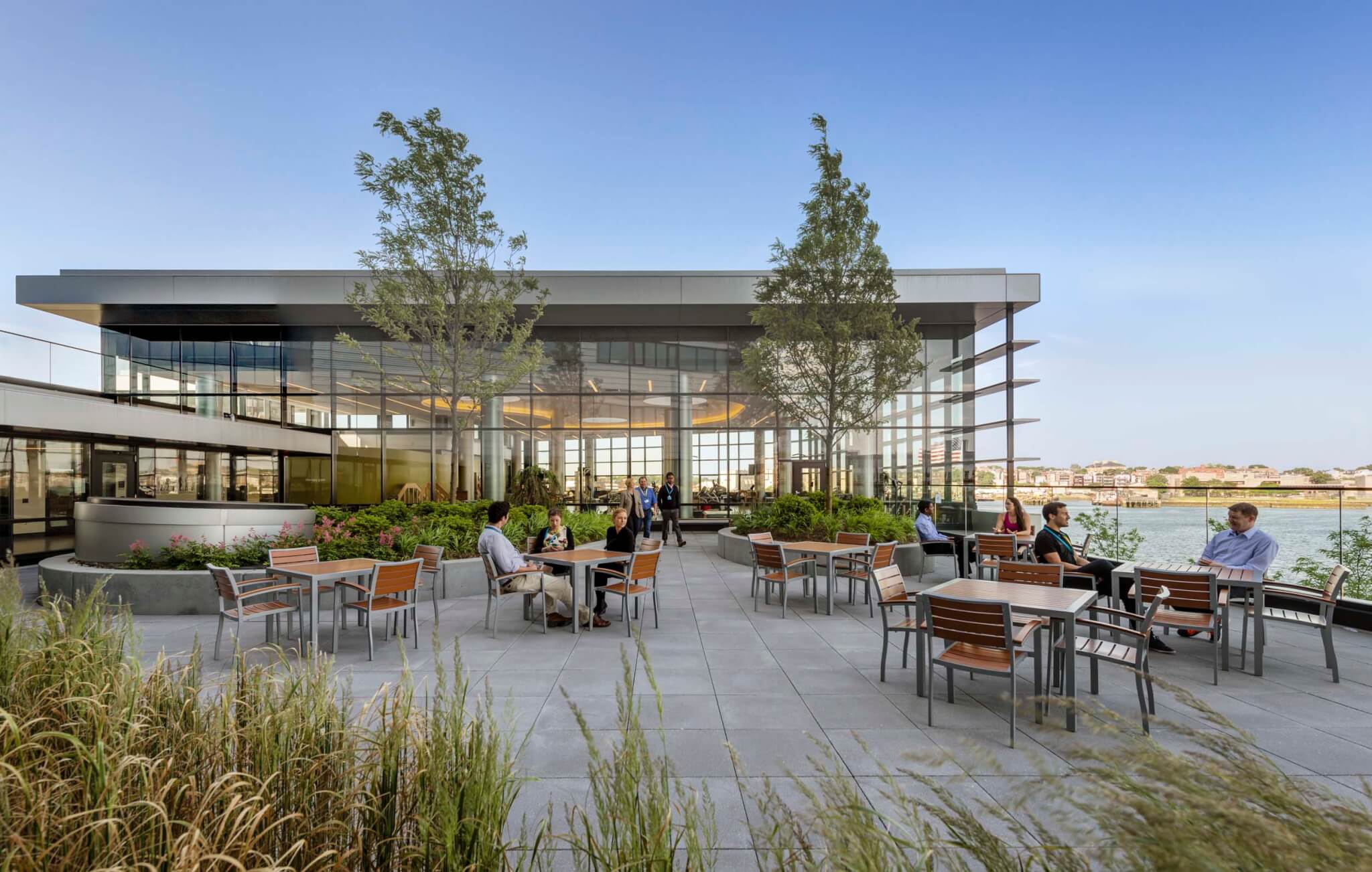 exterior terrace at a healthcare facility