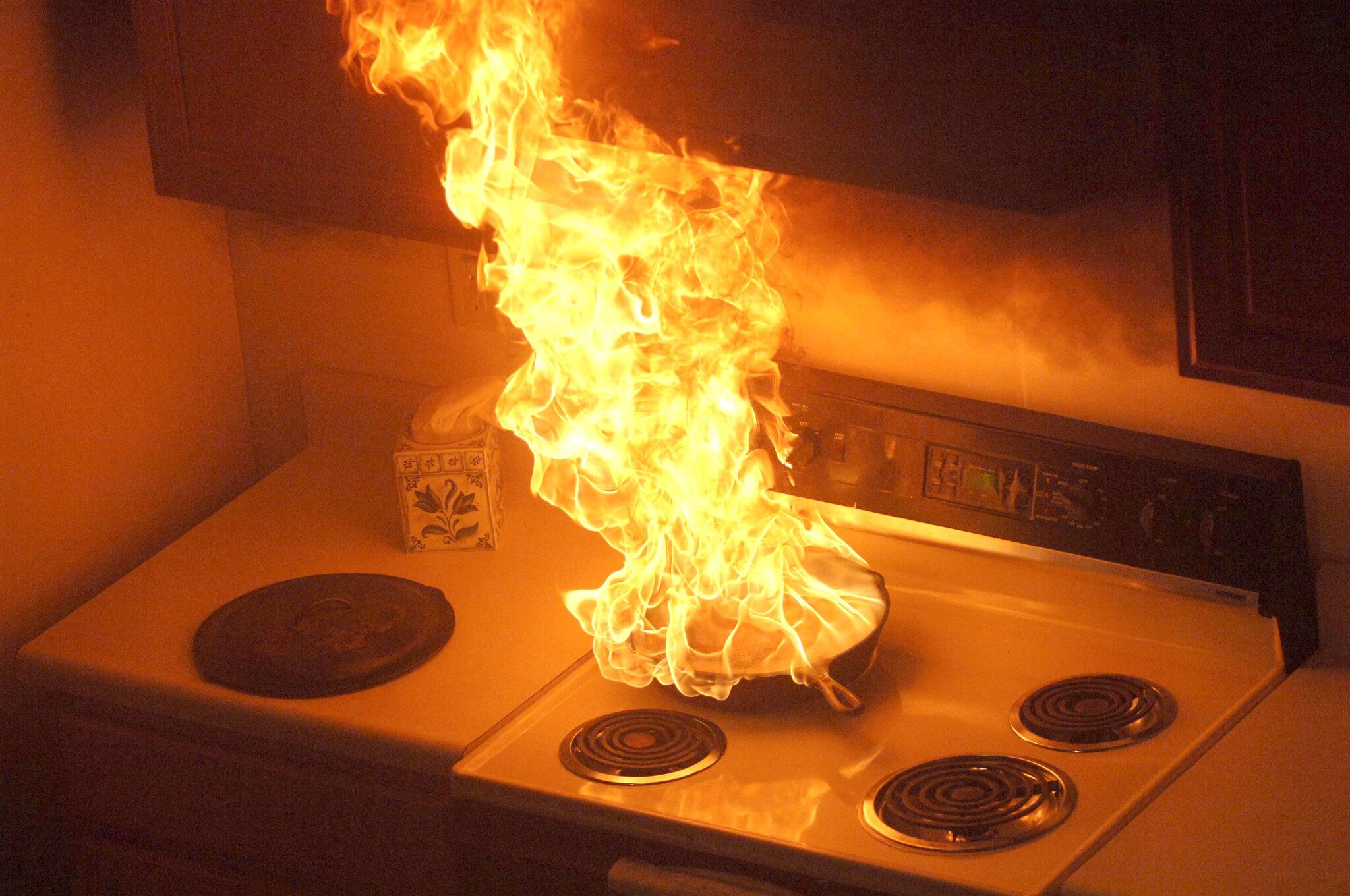 fire on gas stove