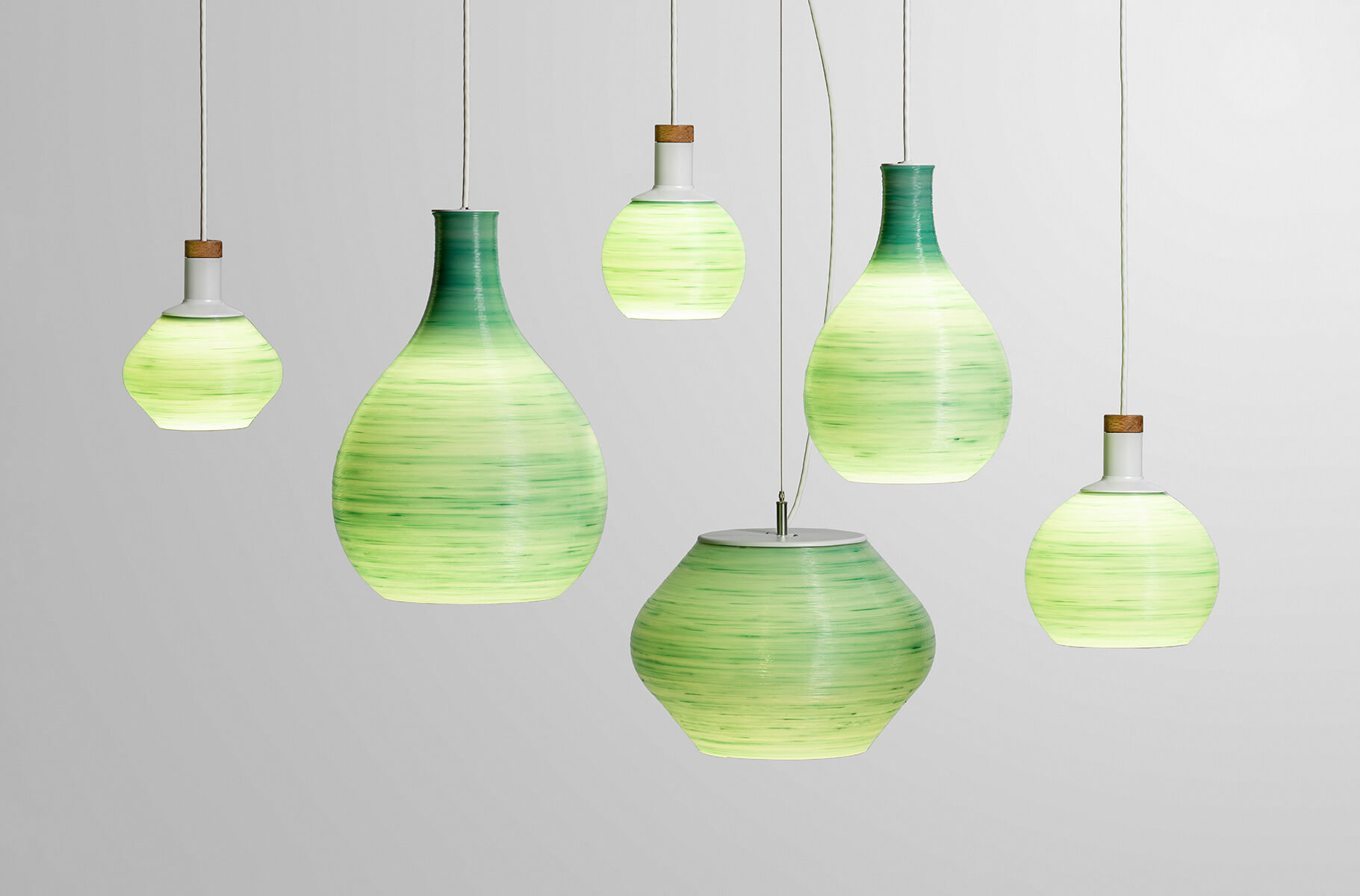 hanging green light fixtures