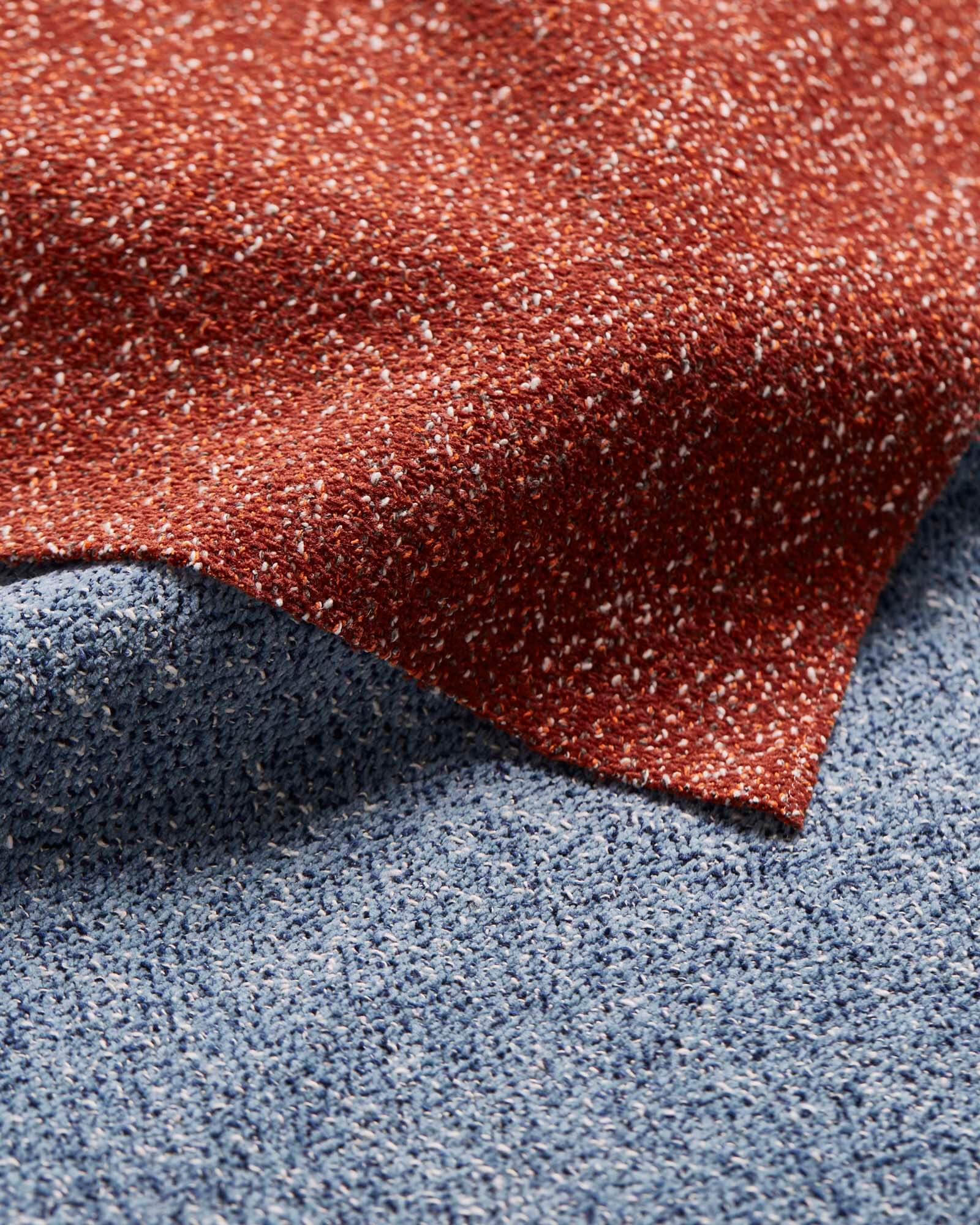 closeup of red and blue textiles