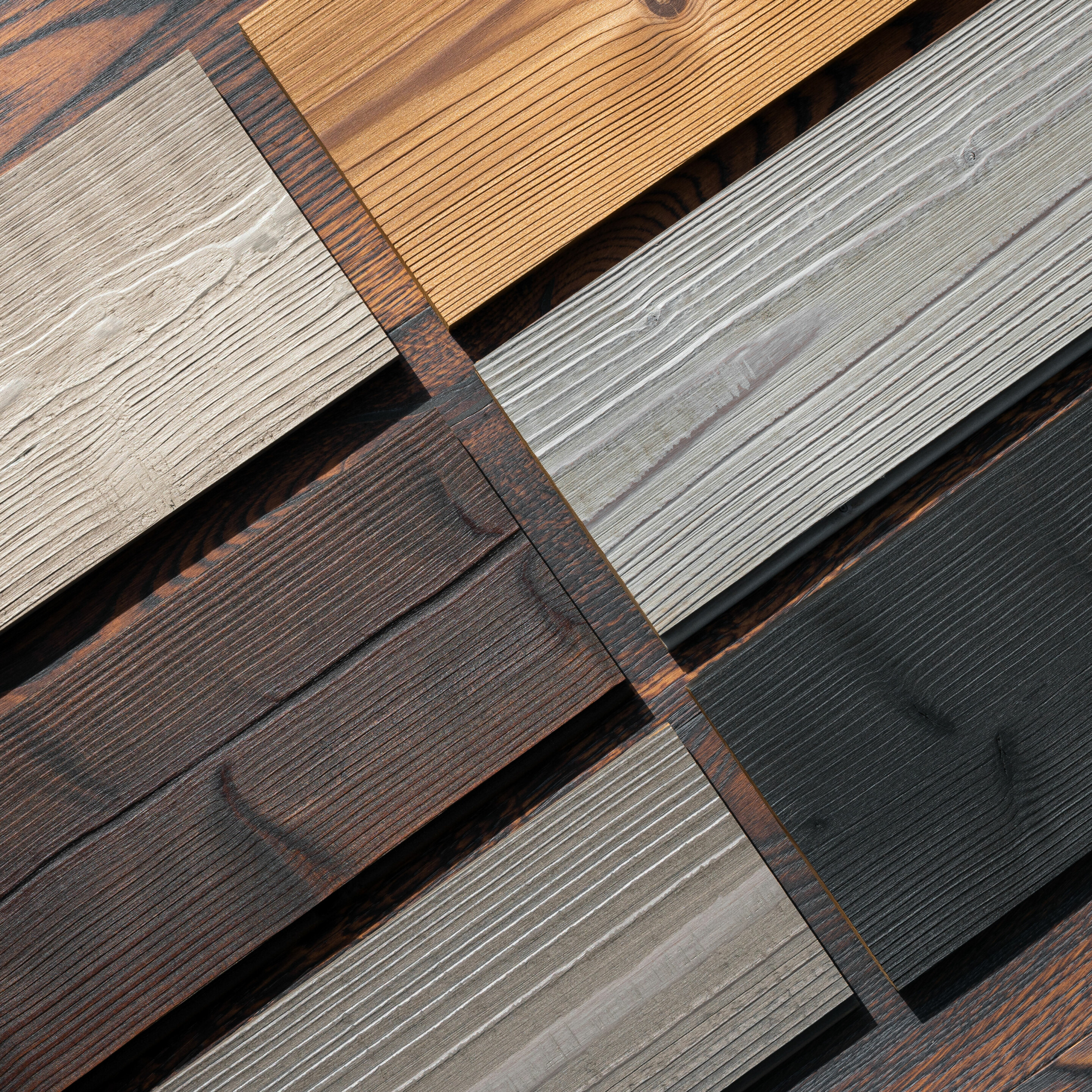 wood flooring stained various colors