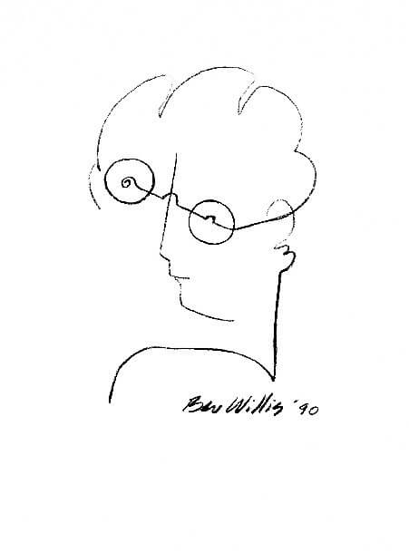 Beverly Willis Self Portrait, ink on paper, 1990