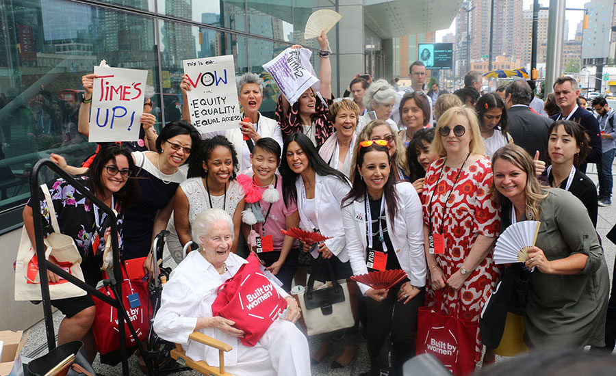 Beverly Willis at the ‘Voices of Plurality’ flash mob in support of women’s equality during the 2018 AIA conference