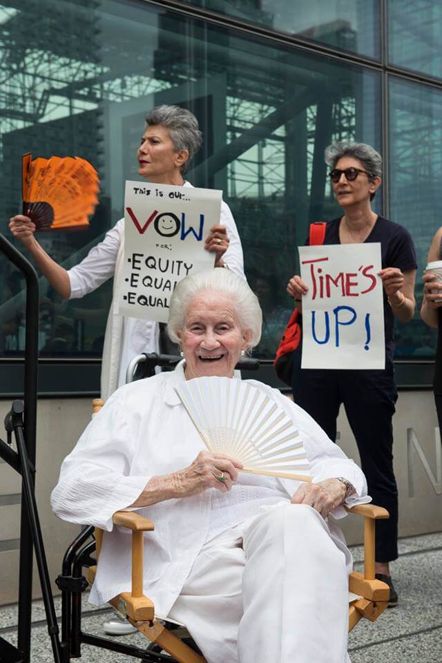 Beverly Willis at the ‘Voices of Plurality’ flash mob in support of women’s equality during the 2018 AIA conference