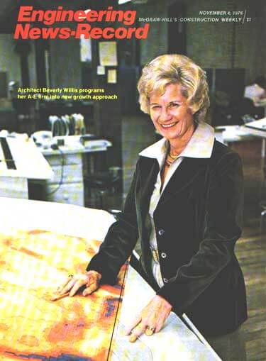 Beverly Willis on the cover of Engineering News Record, 1976 © Engineering News Record