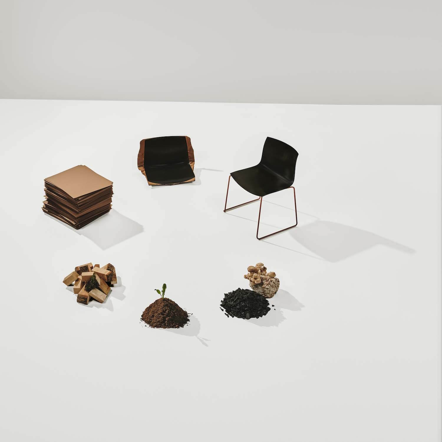 Sustainable Catifa Carta chair by Arper and PaperShell