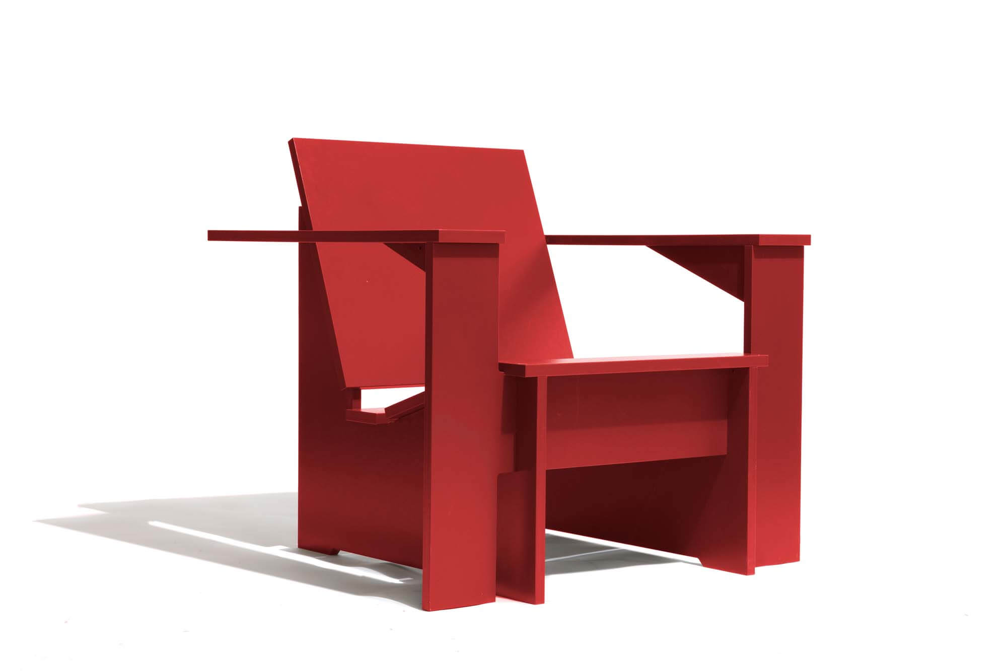 Bright red outdoor furniture chair.