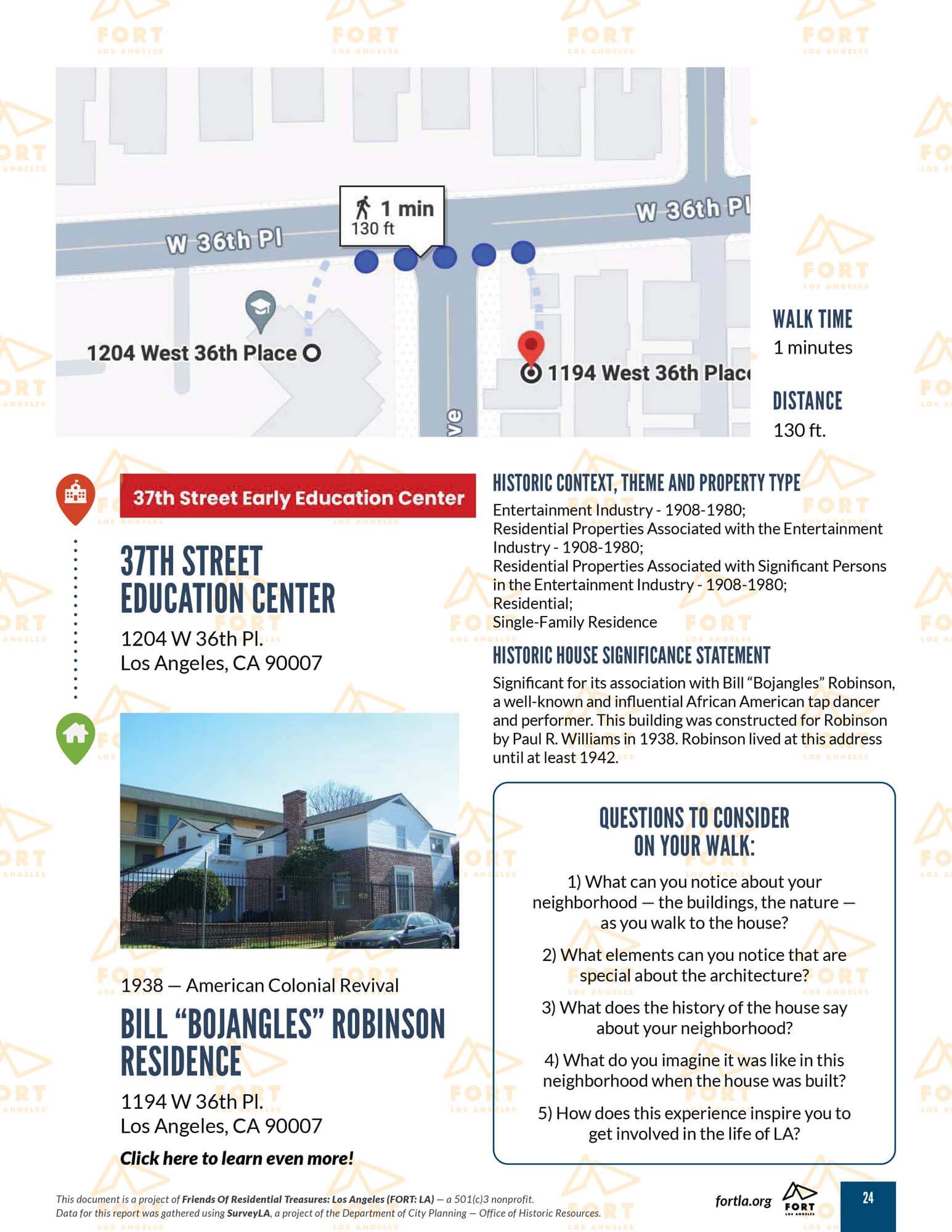 Infographic with map from the new Los Angeles historic residential guide