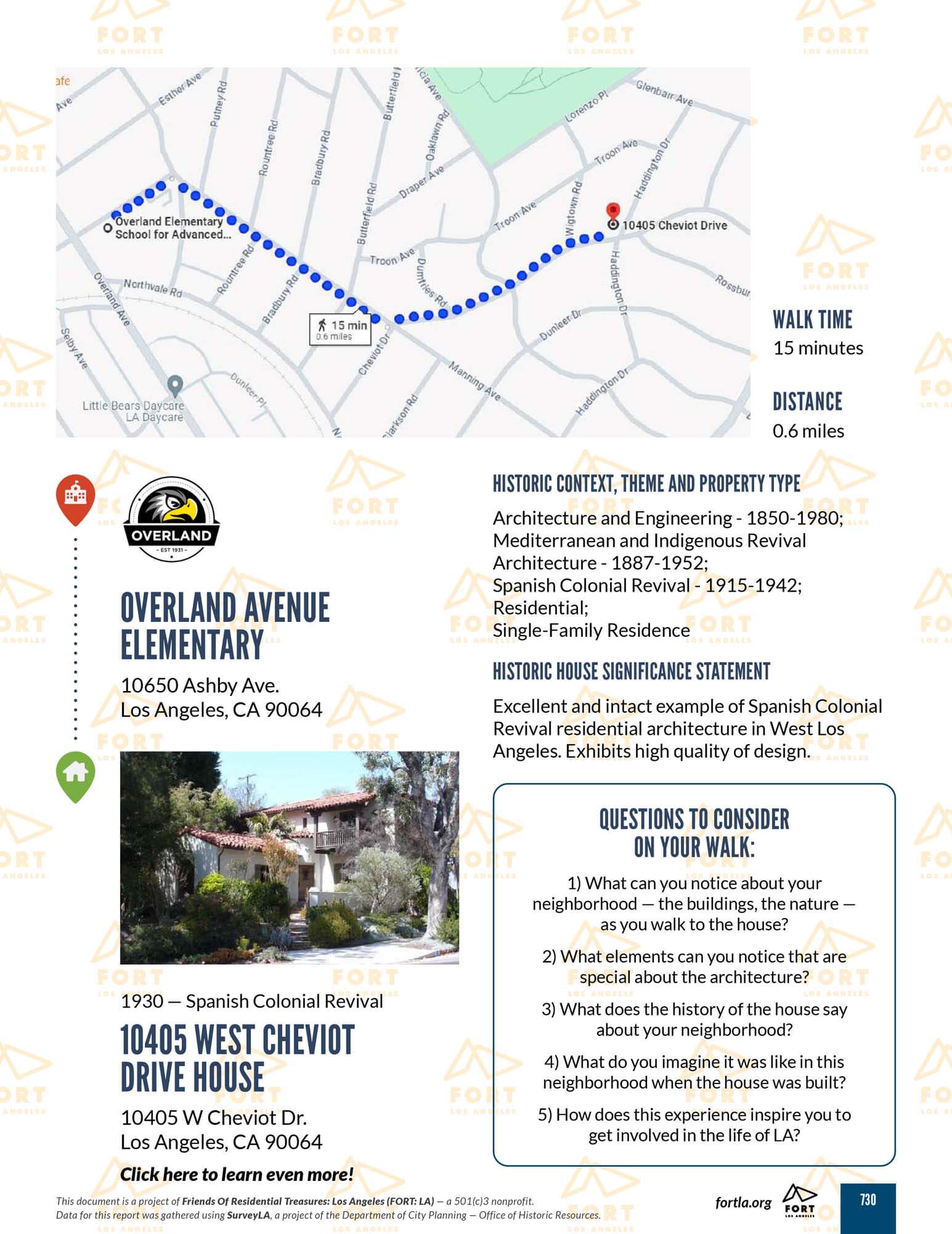 Infographic with map from the new Los Angeles historic residential guide, Every School Has a House.