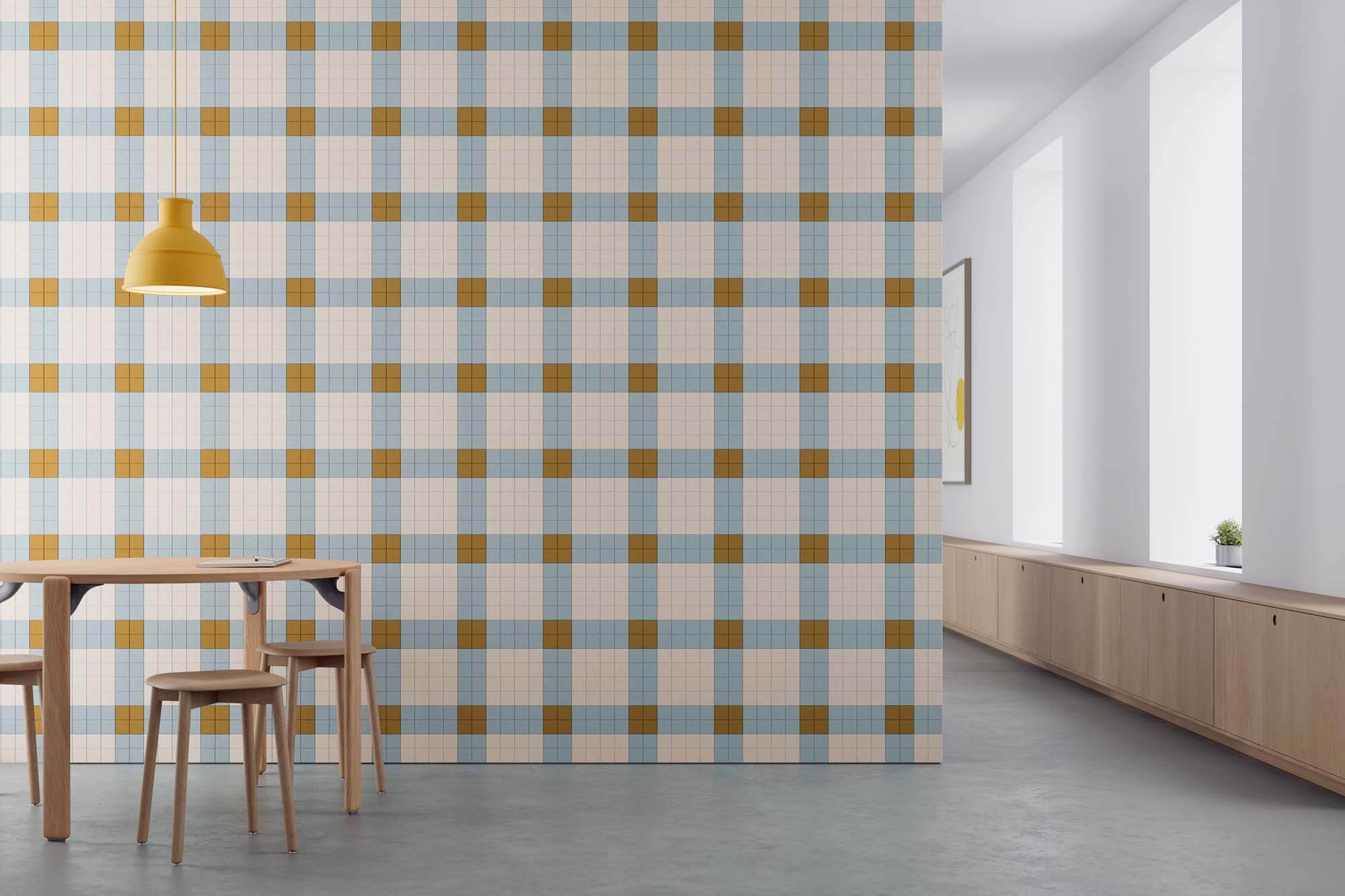 Retro acoustic wall tiles in a quaint kitchen by FilzFelt.