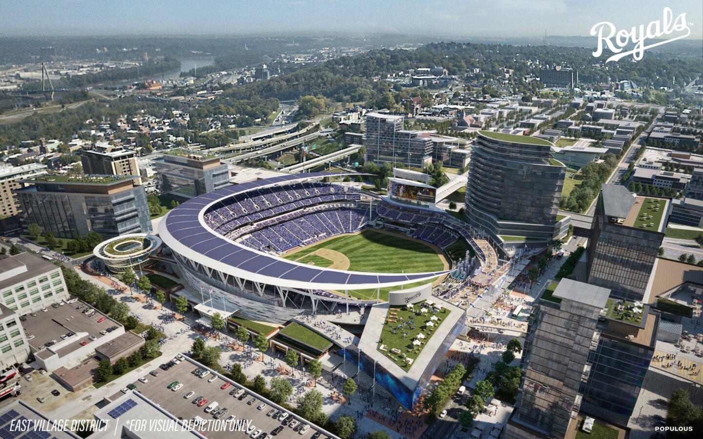 Kansas City Royals unveil renderings of possible sites for a stadium by ...