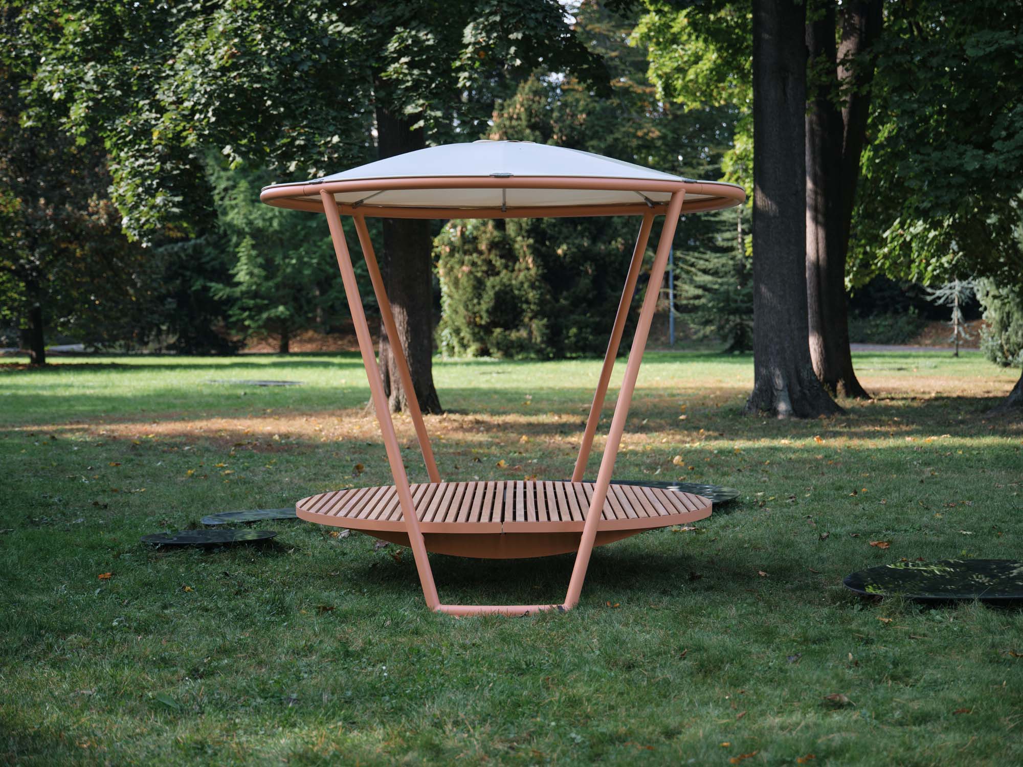 Wooden outdoor furniture shade piece.