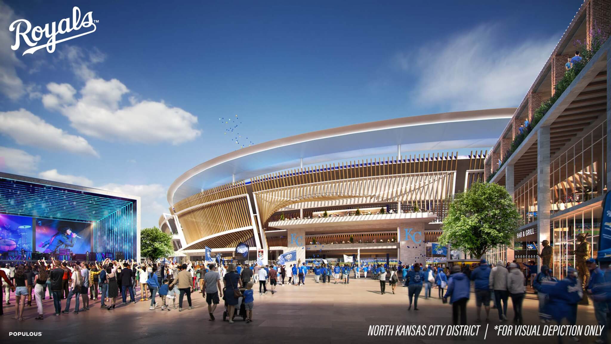 Kansas City Royals unveil renderings of possible sites for a stadium by  Populous