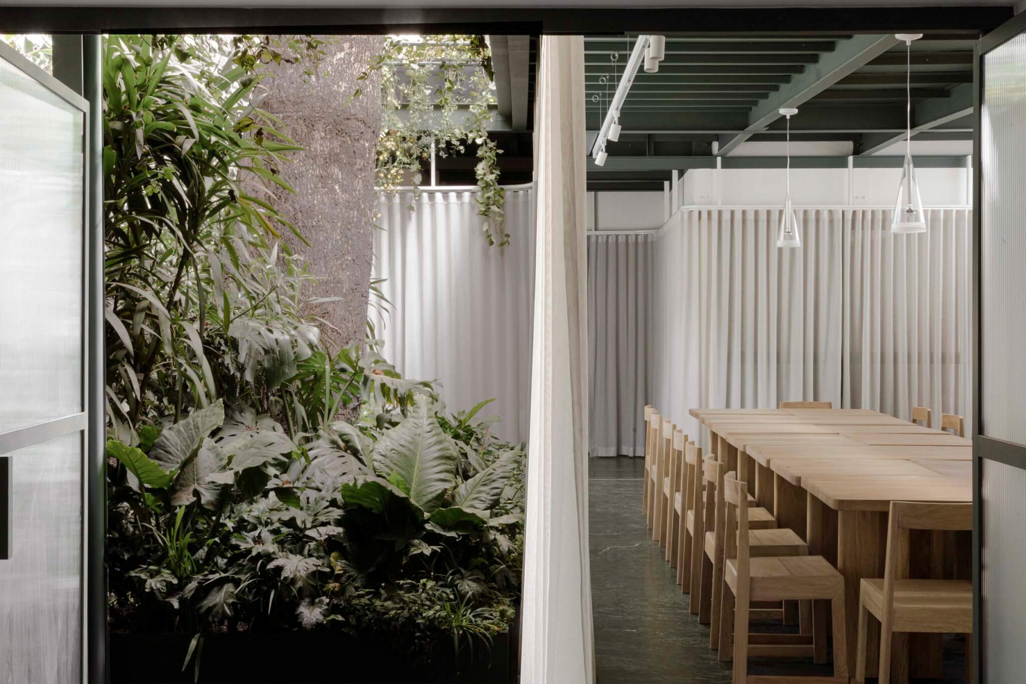 Ignacio Urquiza Arquitectos and Ana Paula de Alba envelop a culinary venue in curtains