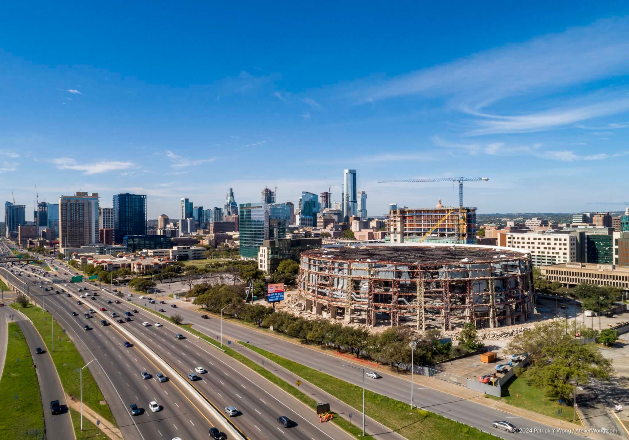 Photographs capture the slow deconstruction of the Frank Erwin Center at the University of Texas at Austin