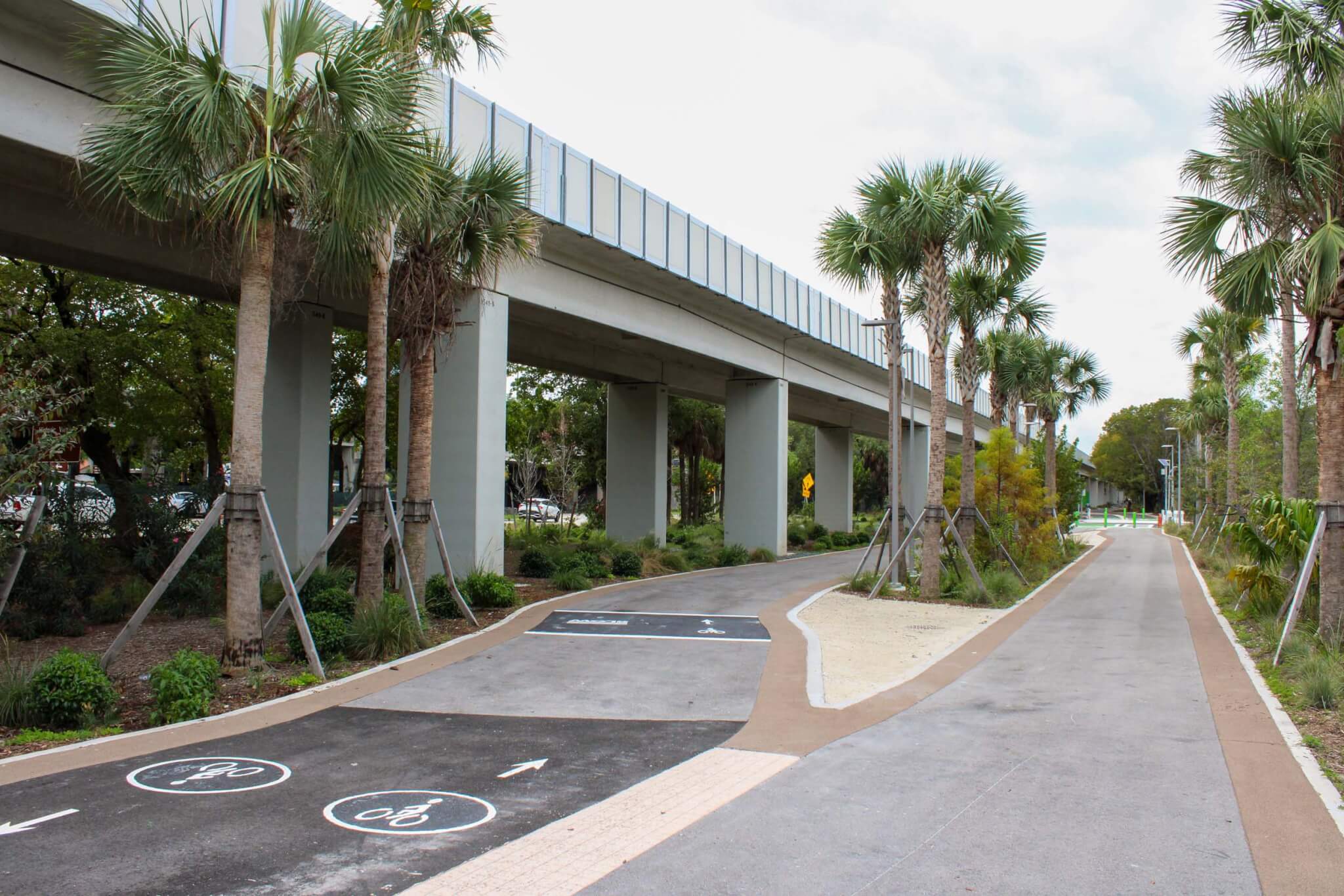 bike lane and pedestrian path