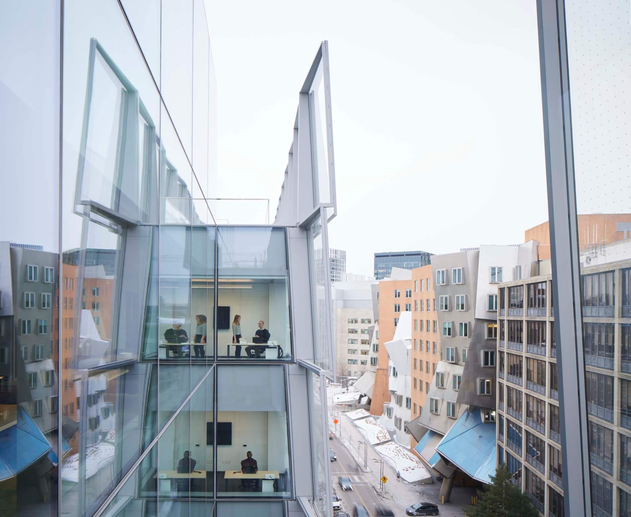 nooks on the facade of the Schwarzman College of Computing at MIT