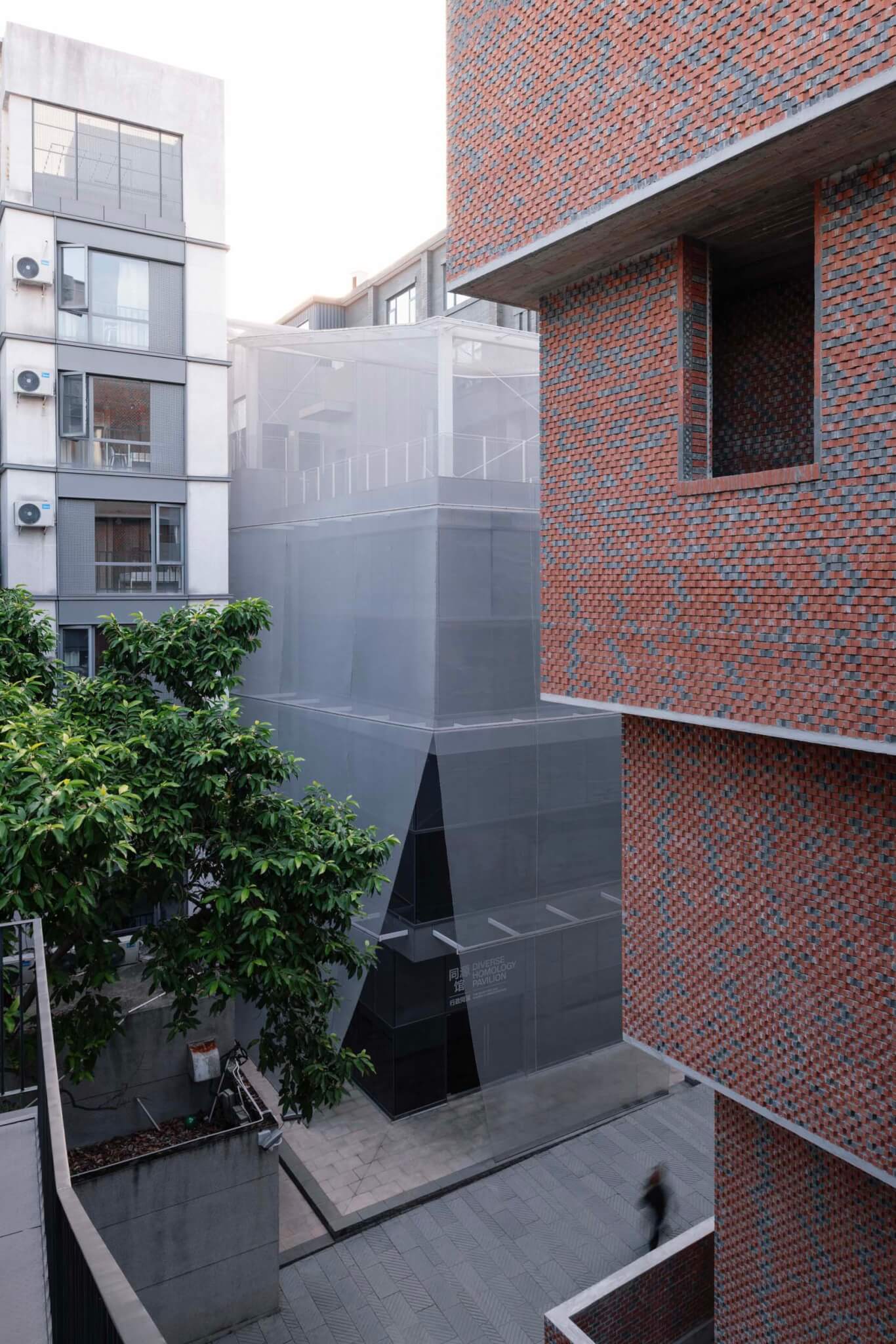 stainless steel veil over building